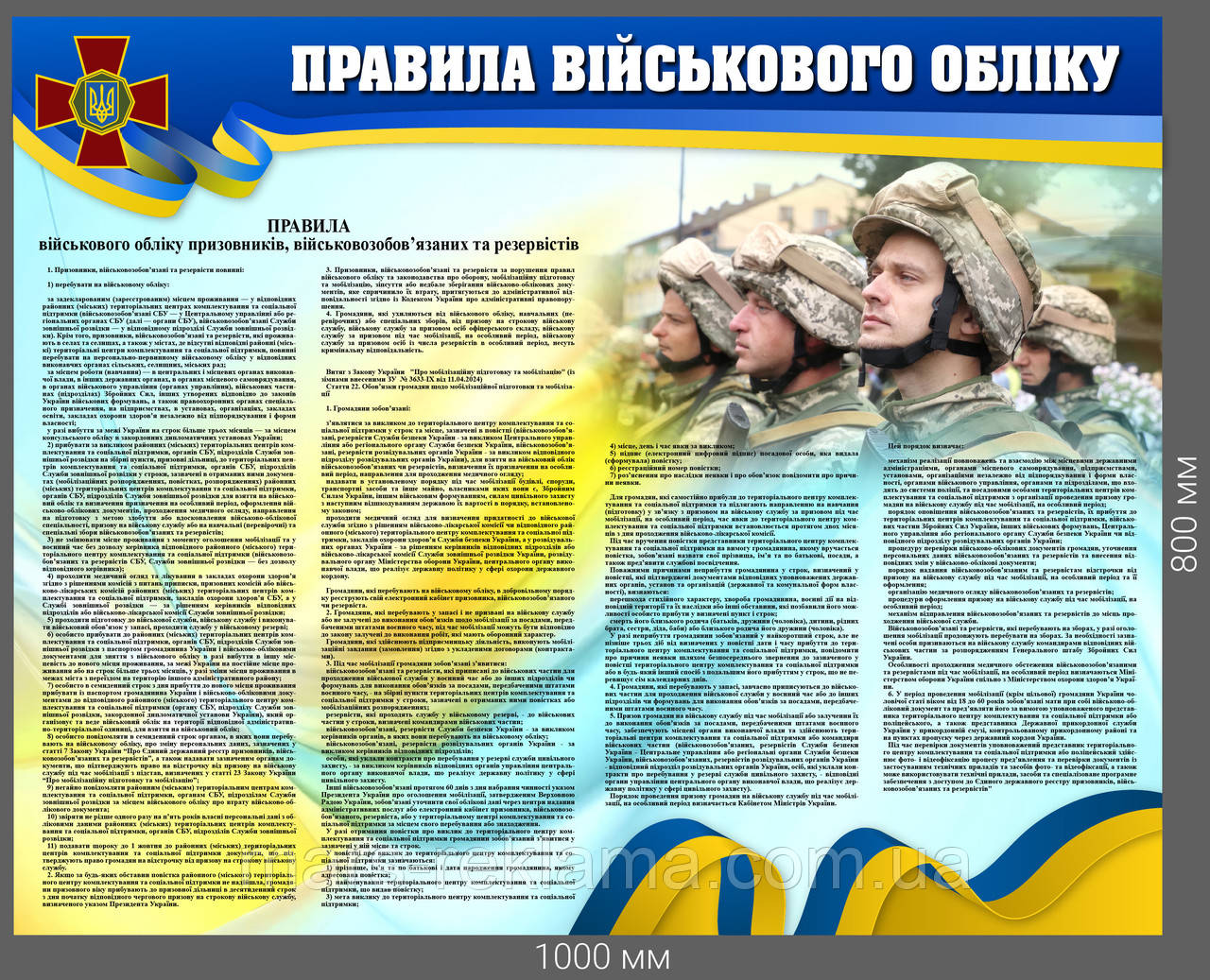 Інформаційний стенд "Правила Військового обліку"