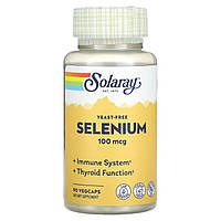 Селен без дрожжей, Selenium, Solaray, 100 мкг, 90 вегетарианских капсул (SOR-04676)