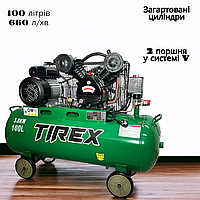 Компрессор масляный TIREX TROAC100-2/230, компрессор масляный 100 литров, с ременной передачей