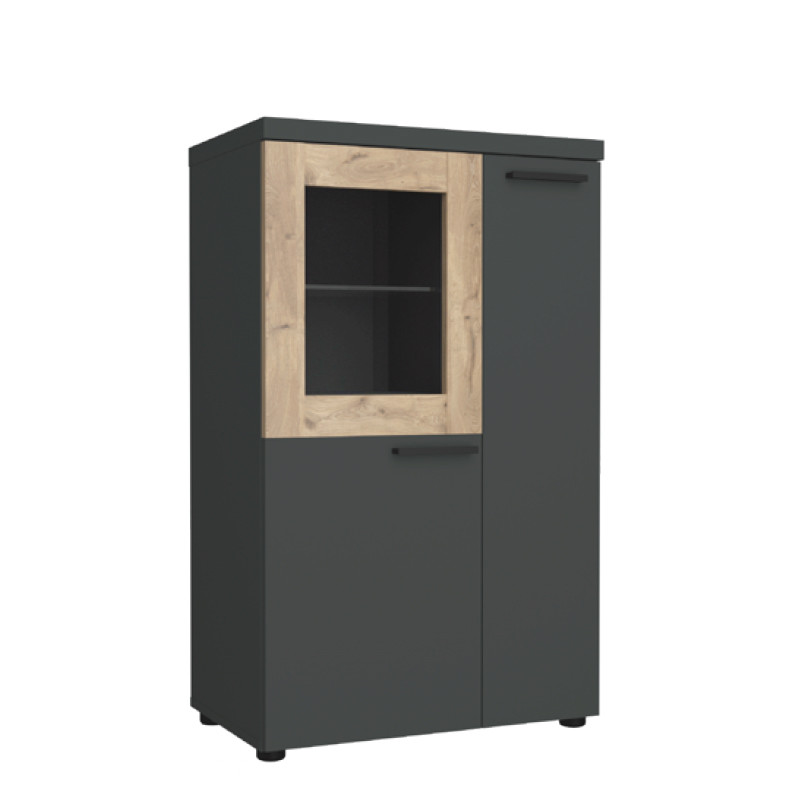 Стильний сірий вузький маленький комод тумба з полицями 60 см для взуття в передпокій коридор ДСП Модена Сокме, фото 1