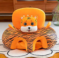 Мягкое детское плюшевое кресло, в форме Тигра коричневый, Диван-сиденье для учебы, кормление малыша