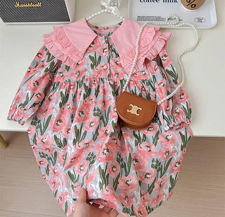 Сукня в квітковий принт Рожева (YOLA.BABY.SHOP) 120, фото 1