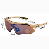 Тактичні захисні окуляри RockBros чорні 5 пар змінних лінз хорошее качество