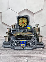 Настольный мини бар с часами "Український БТР-80" №3 Патриотический декор Shop UA