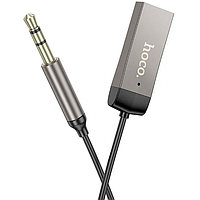Аудио-адаптер Bluetooth aux гарнитура в машину адаптер HOCO E78 Серый