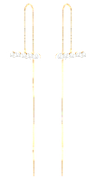 Сережки Xuping Позолота 18K протяжки  "Доріжка перлин на ланцюжку"