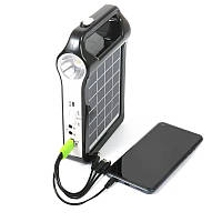 Портативна акумуляторна сонячна система. Ліхтар на сонячній панелі батареї USB-зарядний пристрій.