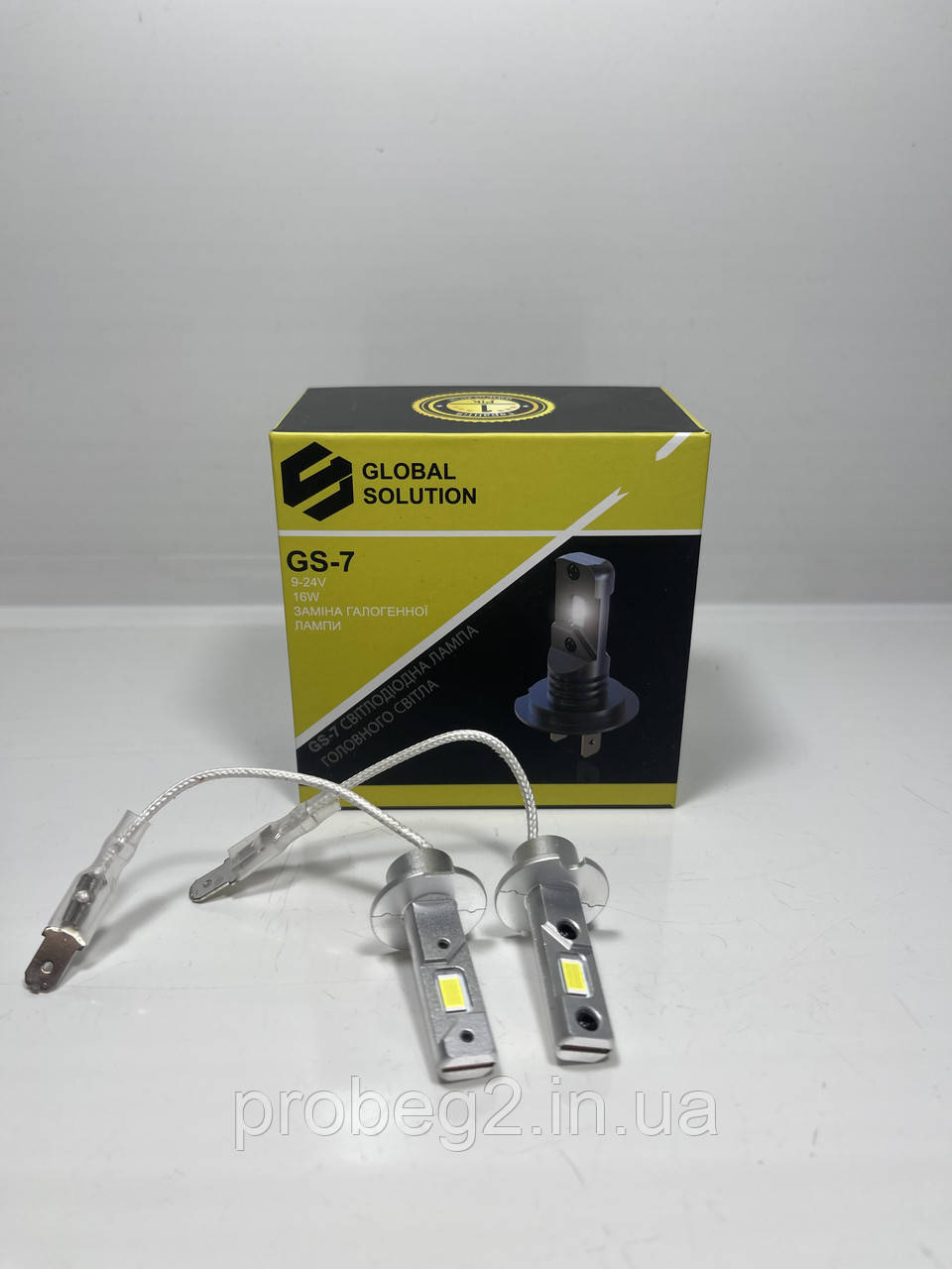 Світлодіодні led-лампи h3 24v Global Solution GS-7 5000 lm 6500 k 16 w комплект