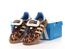 Жіночі кросівки Adidas Samba Wales Bonner Pony Leopard Адідас Самба леопард коричневі демісезон, фото 3