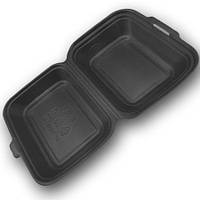 Ланч-бокс чорний односекційний з кришкою зі спіненого полістиролу розмір 190х150х60 HP-9 250 шт/уп.