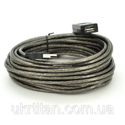 Оригінал! Дата кабель USB 2.0 AM/AF 10.0m active Merlion (YT-AECWC AM/AF-10.0m) - Вища Якість!, фото 1