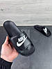 Чоловічі літні шльопанці Nike black Найк чорні тапки сланці тапочки шльопанці на липучці, фото 3