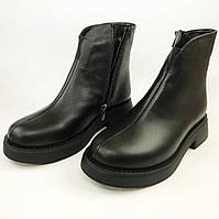 Жіночі весняні/осінні черевики із натуральної шкіри. 40 Розмір. Колір: чорний
