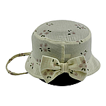 Панама дитяча 46, 48, 50, 52, 54 розмір бавовна для дівчинки панамка головні убори молочний (ПД323), фото 3