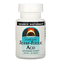 Натуральная добавка Source Naturals Trans-Ferulic Acid 250 mg, 30 таблеток CN13610 VH