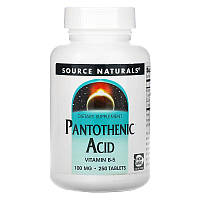 Витамины и минералы Source Naturals Pantothenic Acid 100 mg, 250 таблеток CN12557 VH