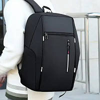 Мужской рюкзак повседневный вместительный плотный водонепроницаемый городской для Парня USB Jingpin черный