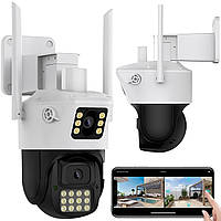Уличная камера видеонаблюдения 6Мп, ICSEE, PTZ WiFi A23 / Поворотная вайфай камера / IP камера наблюдения