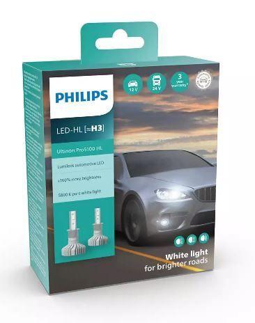 LED лампи PHILIPS H3 11336U51X2 LED Ultinon Pro5100 +160%
