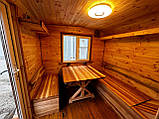 Дерев'яна мобільна Баня-Квадро "Трансформер" 7 метрів. Стіл трансформується у ліжко, фото 6