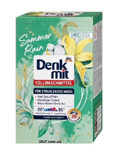 Порошок для прання Denk Mit Summer Rain для білих речей 1.3 кг 20 прань