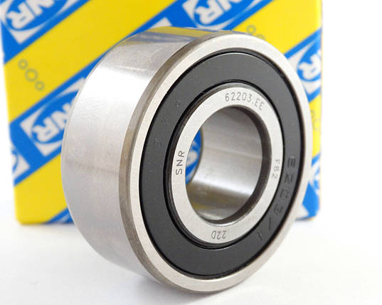 Підшипник 62203 2RS SNR Франція, розмір 17x40x16, фото 1