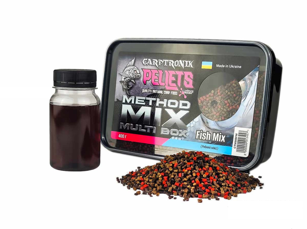 Пелетс Carptronik Method mix Multi Box, 400g (Ліквід Рибний мікс 100g)