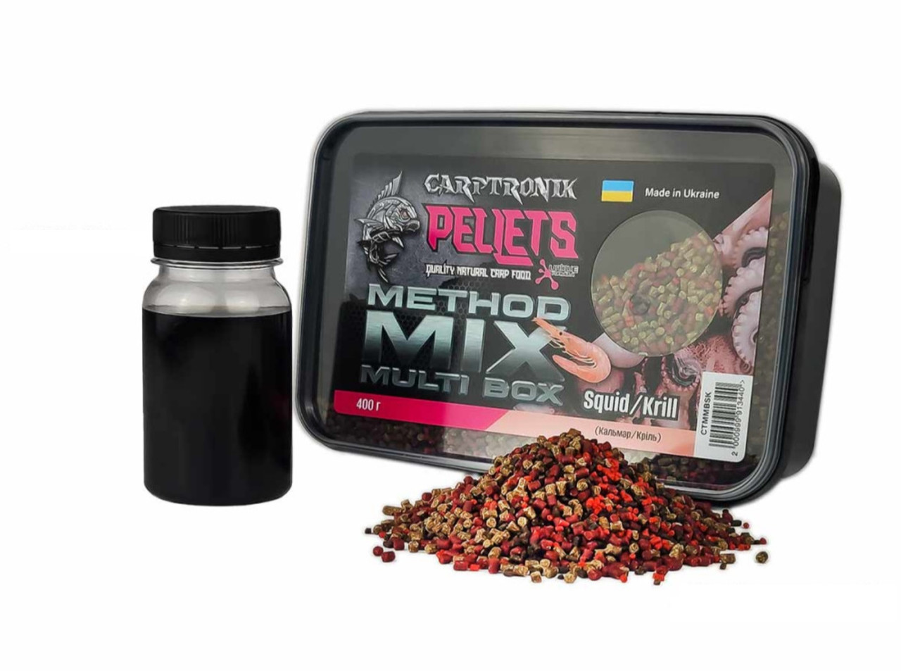 Пелетс Carptronik Method mix Multi Box, 400g (Ліквід Кальмар-криль 100g)