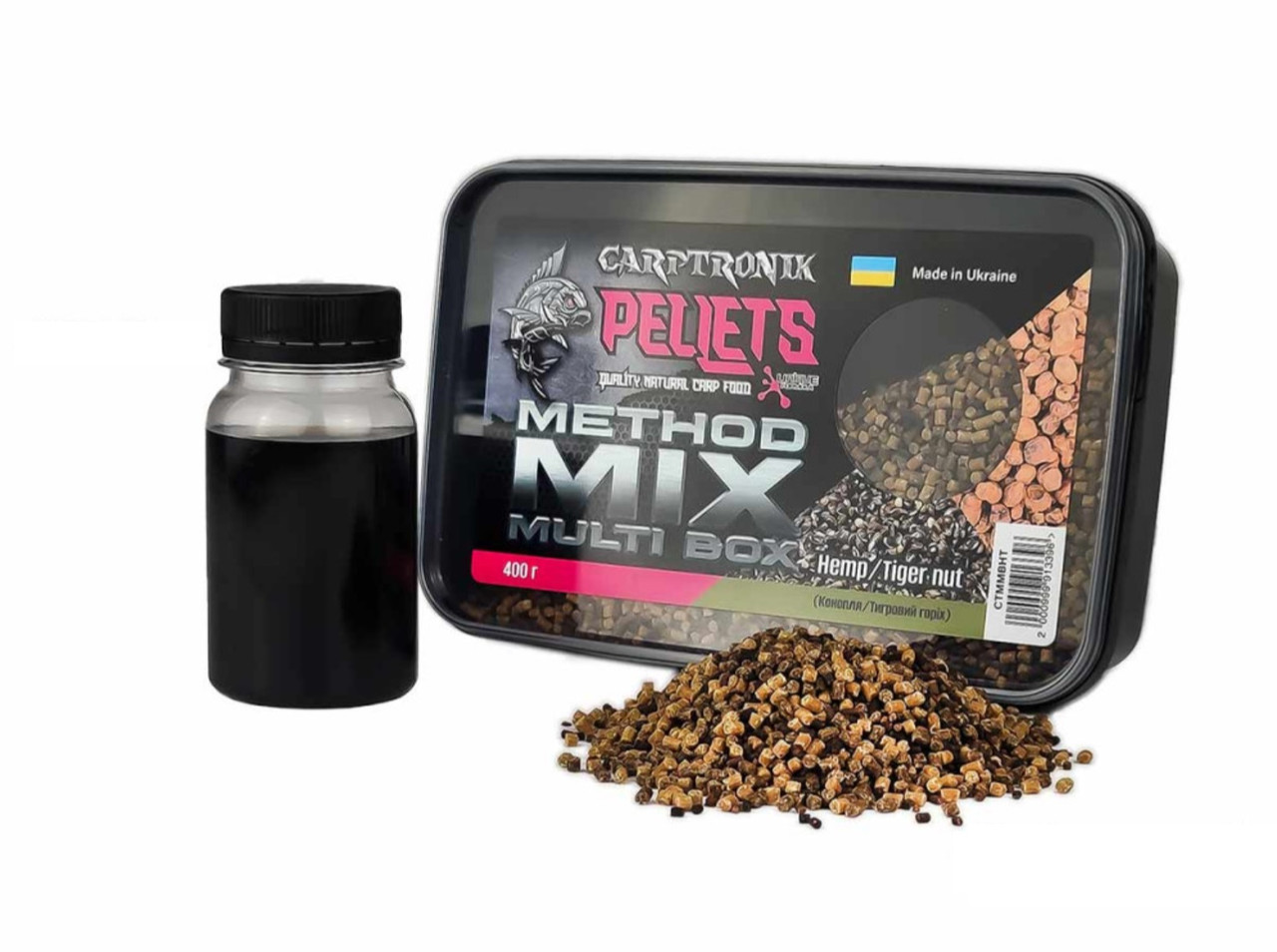 Пелетс Carptronik Method mix Multi Box 400g (Ліквід Конопля-Тигровий горіх 100g)