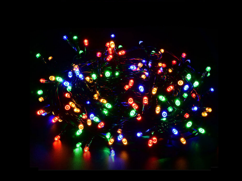 Гірлянда 100 led світлодіодна довжина 8 метрів (різнобарвна RGB)