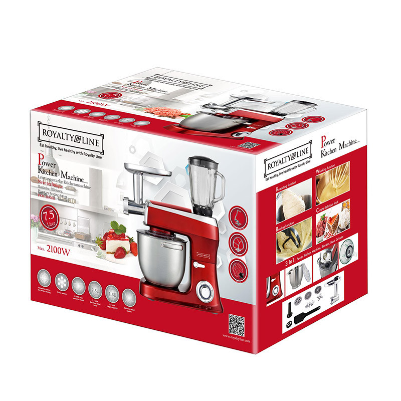 Кухонний комбайн Royalty Line потужністю 2100Вт (тістоміс, м'ясорубка, міксер,блендер). Виробник Німеччина, фото 1