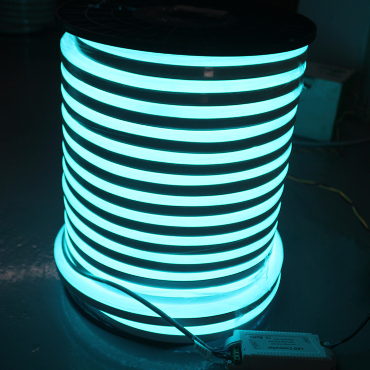 Двостороння LED неонова випромінювальна стрічка LTL FLEX 8х16mm 120 LED 2835smd IP67 220v Sky blue