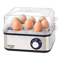 Яйцеварка Adler AD 4486, 8 яєць, 500 Вт, автовідключення, форма для яєчні, металевий корпус