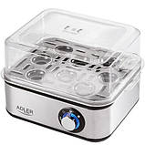 Яйцеварка Adler AD 4486, 8 яєць, 500 Вт, автовідключення, форма для яєчні, металевий корпус, фото 2