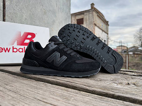Чоловічі кросівки New Balance 574 Full Black чорні, фото 1