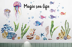 Вінілові наклейки Рибки Magic sea life (лист 50 х 70 см) Б129-2