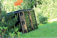 Компостер садовый 800L Чёрный модульный 2-сегментный 1350 x 719 x 826mm дачный для сада компостный бак