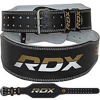 Пояс для тяжелой атлетики 6 RDX Inc Limited WBS-6RB-XL, кожаный, Black Gold, XL, Toyman