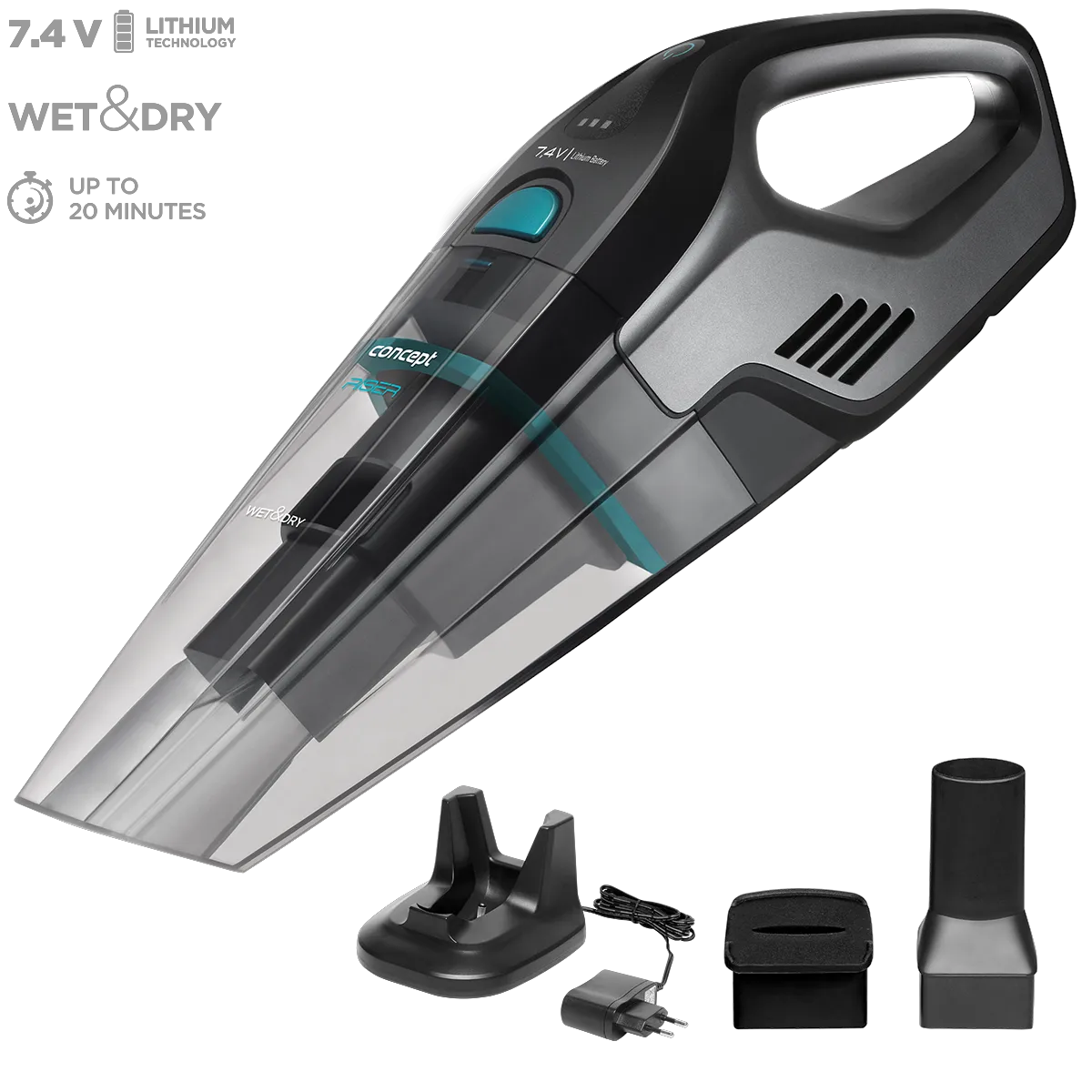 Пилосос акумуляторний для сухого та вологого прибирання Concept (Чехія) VP 4350 ручний пилосос для автомобіля та будинку