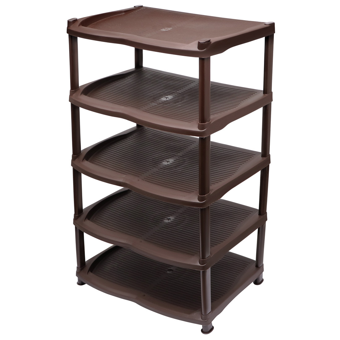 Полиця для взуття пластикова 5 ярусів коричнева "Стандарт" Горизонт