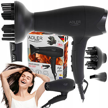 Фен Adler AD 2267 — 2200 Вт, 2 швидкості, насадка-концентратор
