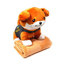 Плед-подушка игрушка 3в1 Пёс-Патрон коричневый