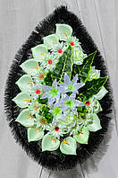 Венок траурный из исскуственных цветов (Маска №3), размер 145*90 см, доставка по Украине