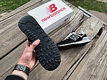 Чоловічі кросівки New Balance 574 чорні з білим, фото 6