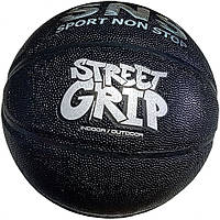 Мяч баскетбольный SNS Street Grip (№7, композитная кожа) черный T7202