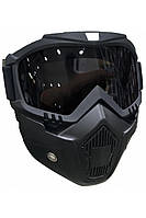 Защитная маска очки для страйкбола / Маска-трансформер для мотокросса Черный