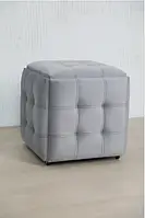 Пуф трансформер 5в1 сірий велюр Смарт куб пуфик п'ять в одному квадратний м'який на колесах табурет стілець