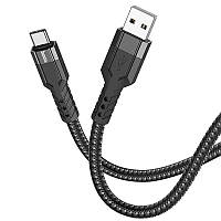 Кабель синхронизации Hoco U110 USB - Type-C 3A 1.2 м Black ET, код: 8160714