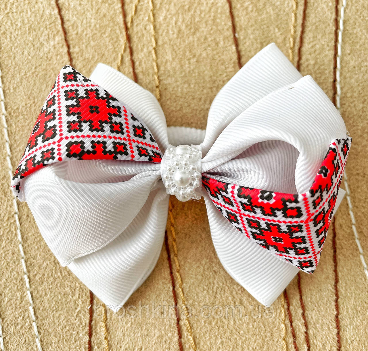Гумки для волосся Ø3 см махра з бантиком 8*7 см 12 шт/уп, фото 1
