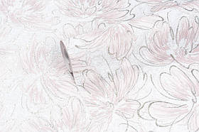 Метрові шпалери з квітами вінілові на флізеліні Vinil Pure DHL-1652/1 сіро-пудровий (1,06х10,05 м)